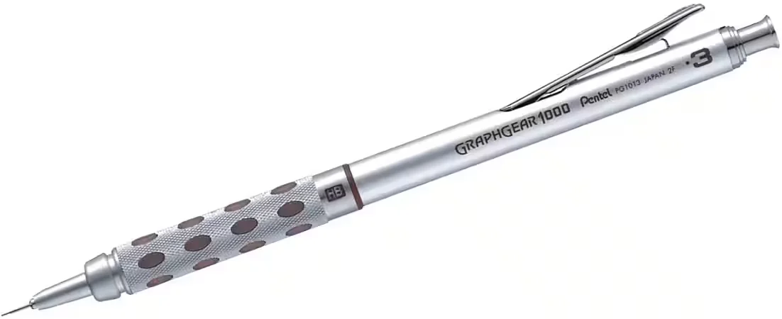 Pentel Graphgear 1000 Druckbleistift 0,3 mm – Silber/Braun (12 Stück)