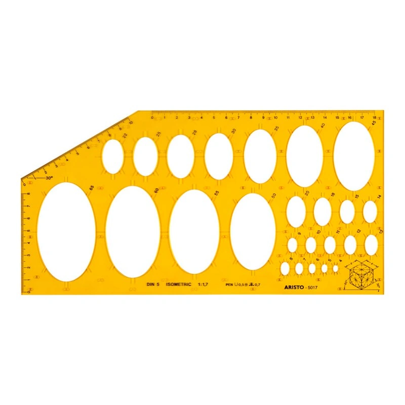 ARISTO Zeichenschablone ISOMETRIC, orange-transparent