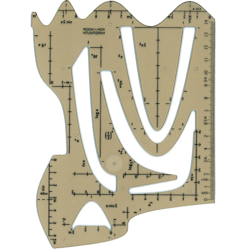 Zeichenschablone für Kurven, rauchfarben-transparent