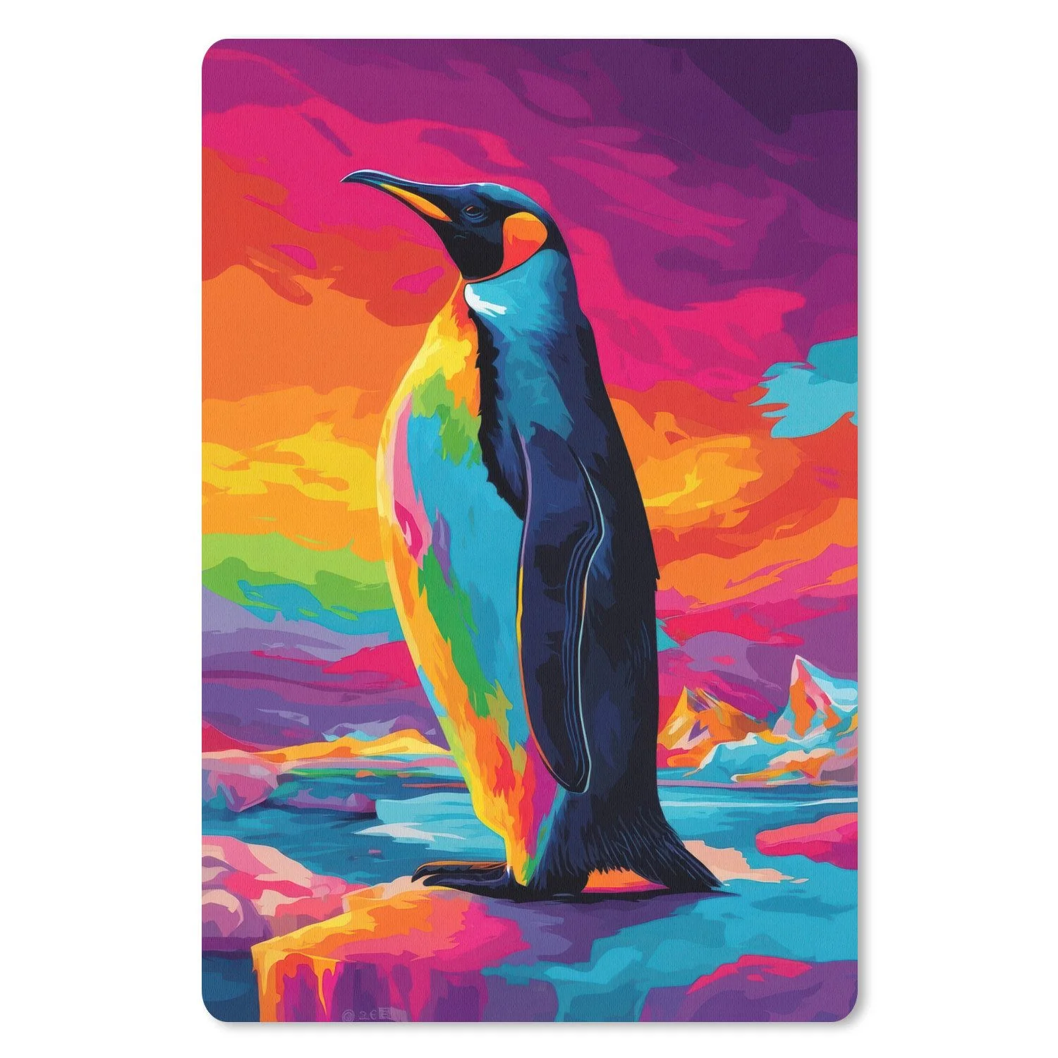 MUCHOWOW Mauspad „Eisscholle – Pinguin – Abstrakt – Himmel“