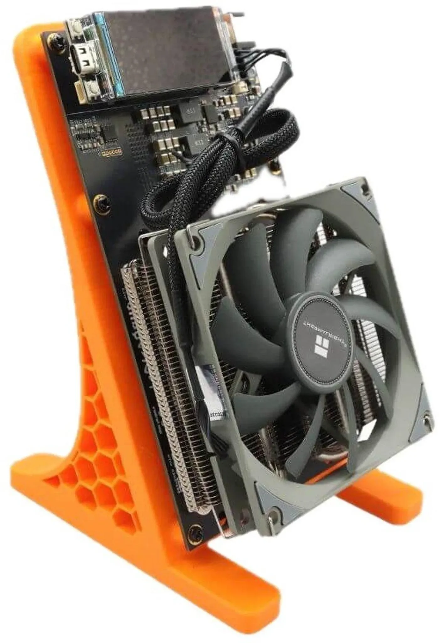 NerdQaxe++ – 4,8 TH/s • Bitcoin Solo Miner • Orange Edition • inkl. Ständer & EU-Netzteil