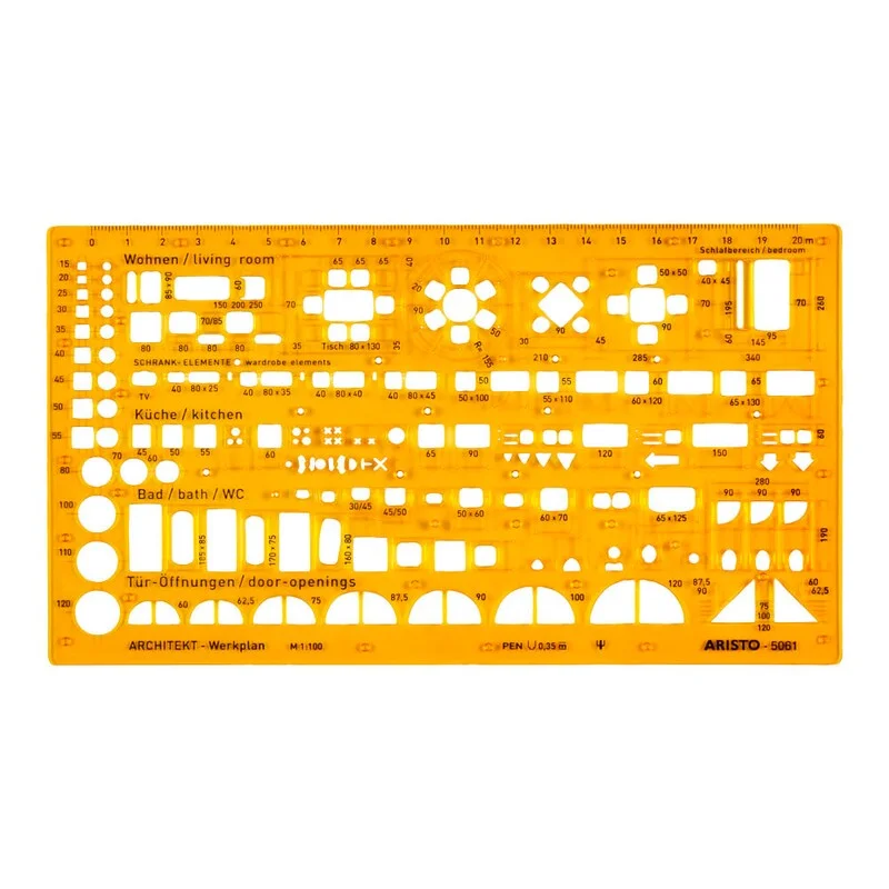 Zeichenschablone „Architekt“, gelb-transparent