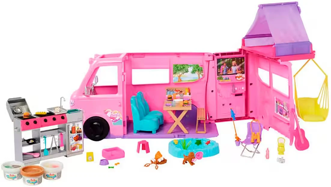 Barbie Super Abenteuer-Camper – Spielzeug-Auto zum Aufklappen