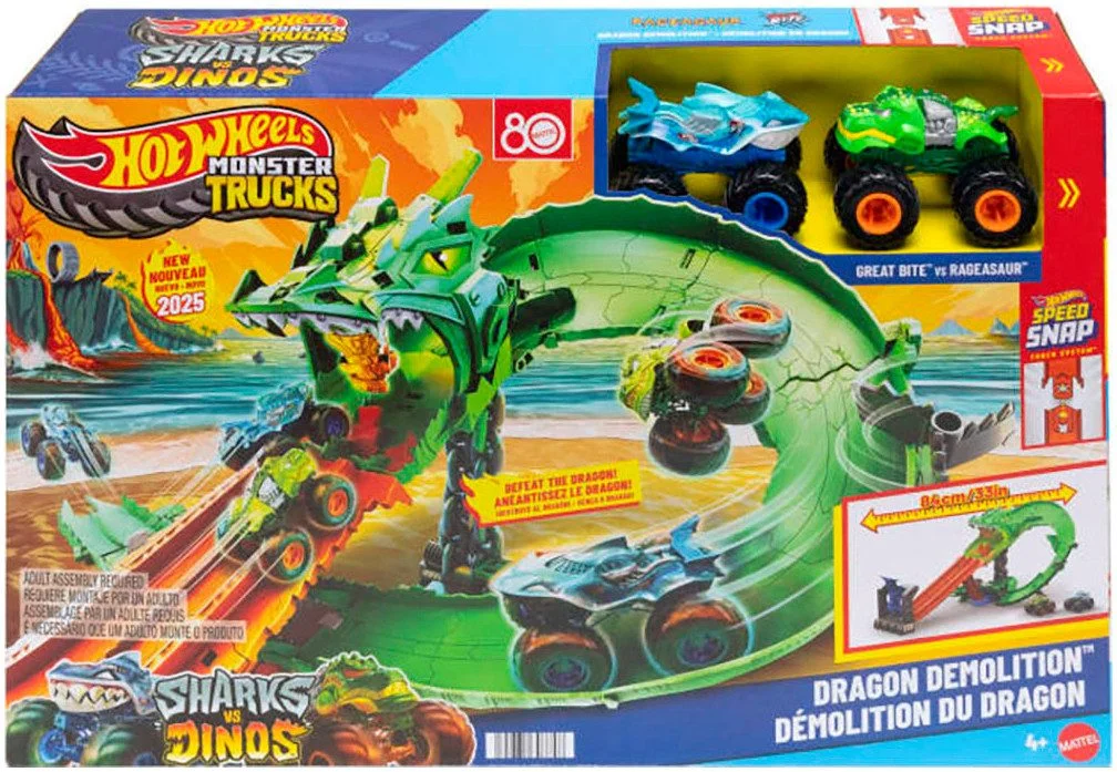 Autorennbahn »Hot Wheels Monster Trucks – Drachenangriff«