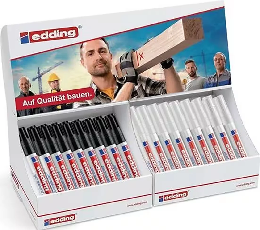 Edding 4-52972 Permanent-/Lackmarker Display – Schwarz/Weiß
