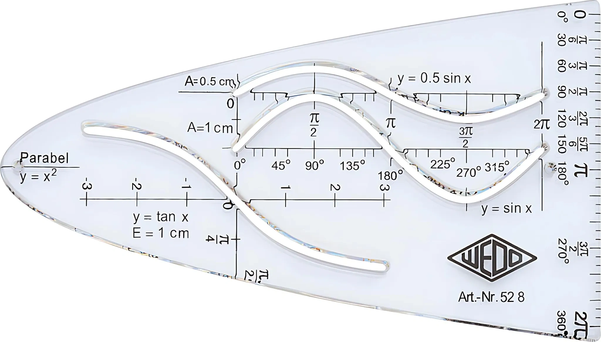 WEDO Parabelschablone, transparent