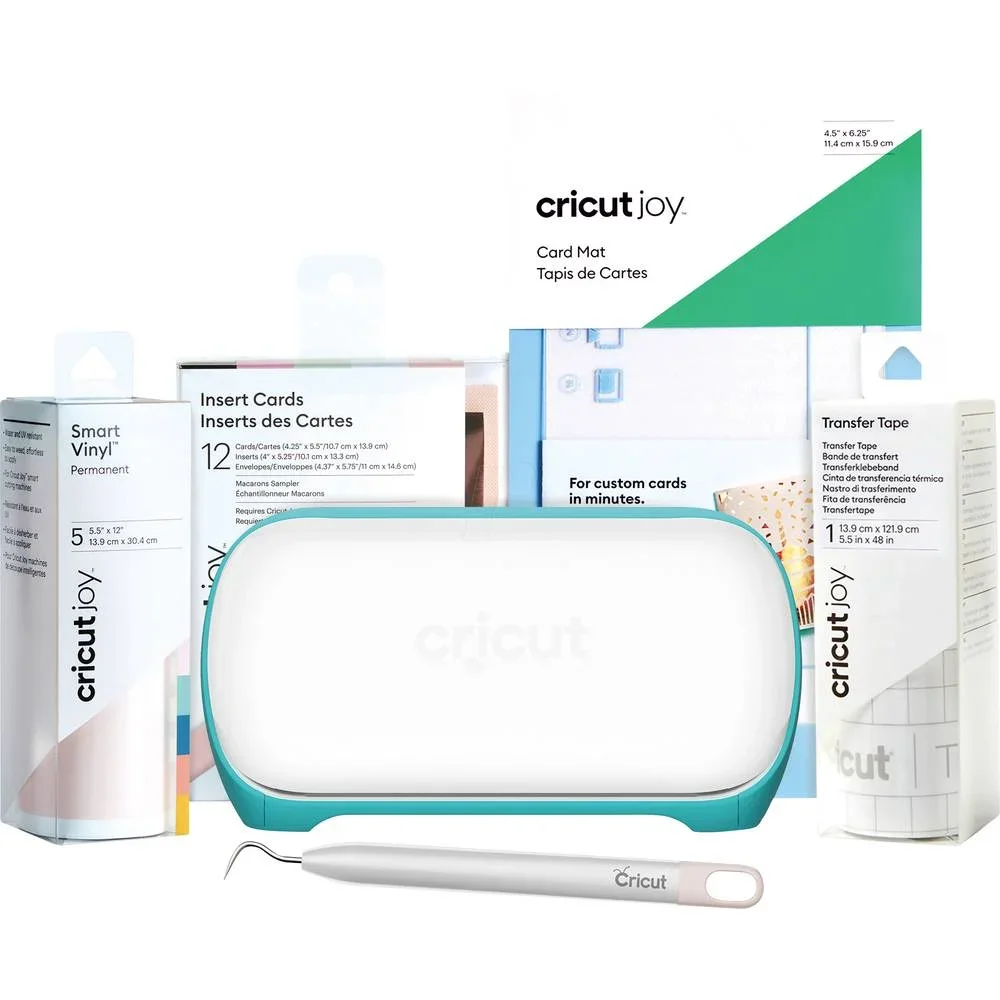 Cricut Joy Starter Bundle – Kompakter Schneideplotter & Gestaltungsset (Türkis)
