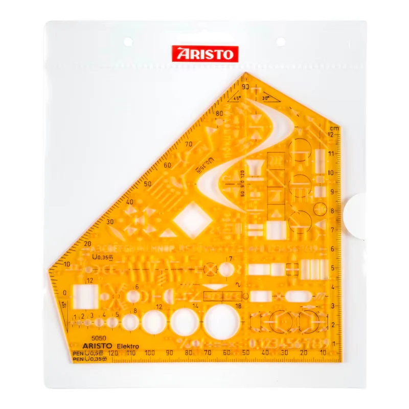 Zeichenschablone „Elektro“, gelb-transparent