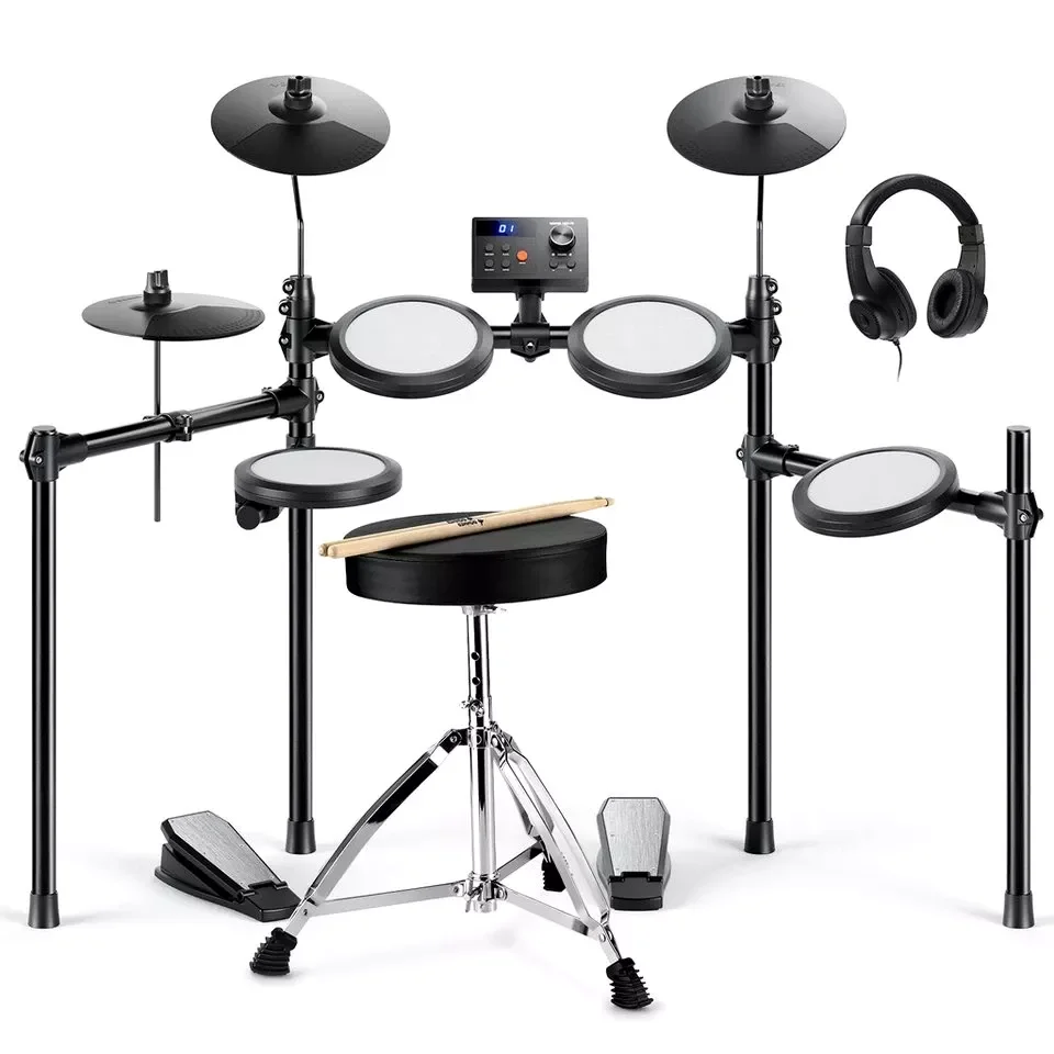 Donner DED-70 Upgraded E-Drum Kit – Einsteiger-E-Drum Komplettset mit Unterricht
