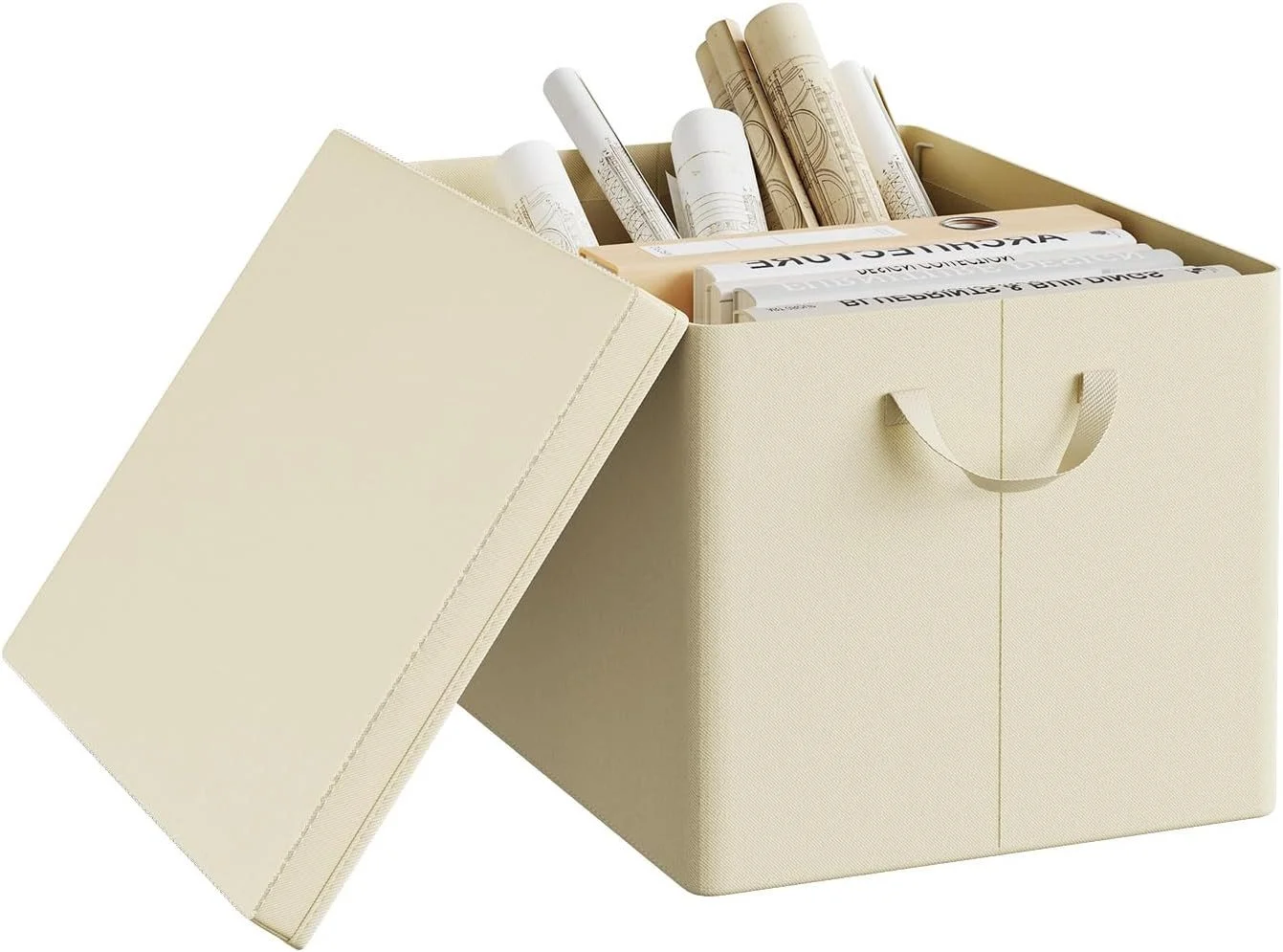 Aufbewahrungsbox mit Deckel – 20 L, Creme