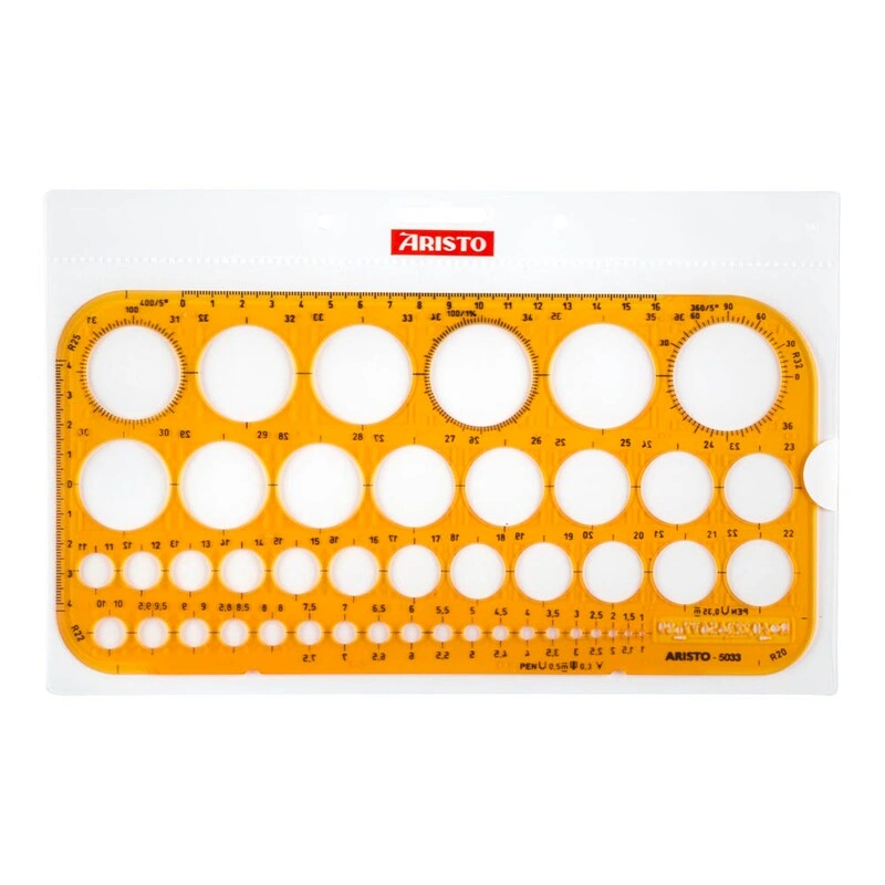 Zeichenschablone für Kreise, orange-transparent