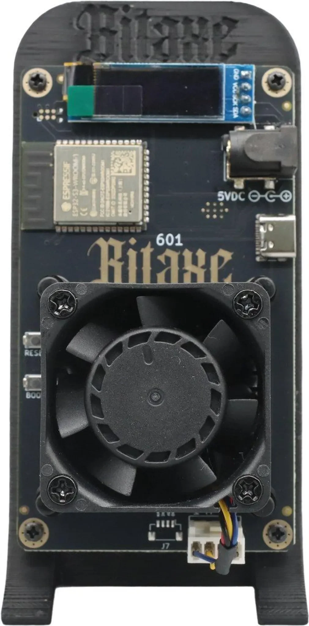 Bitaxe 601 Gamma – 1,2 TH/s – Bitcoin Mini Miner Kit 2025 – Inklusive Ständer & EU-Stecker – Schwarz