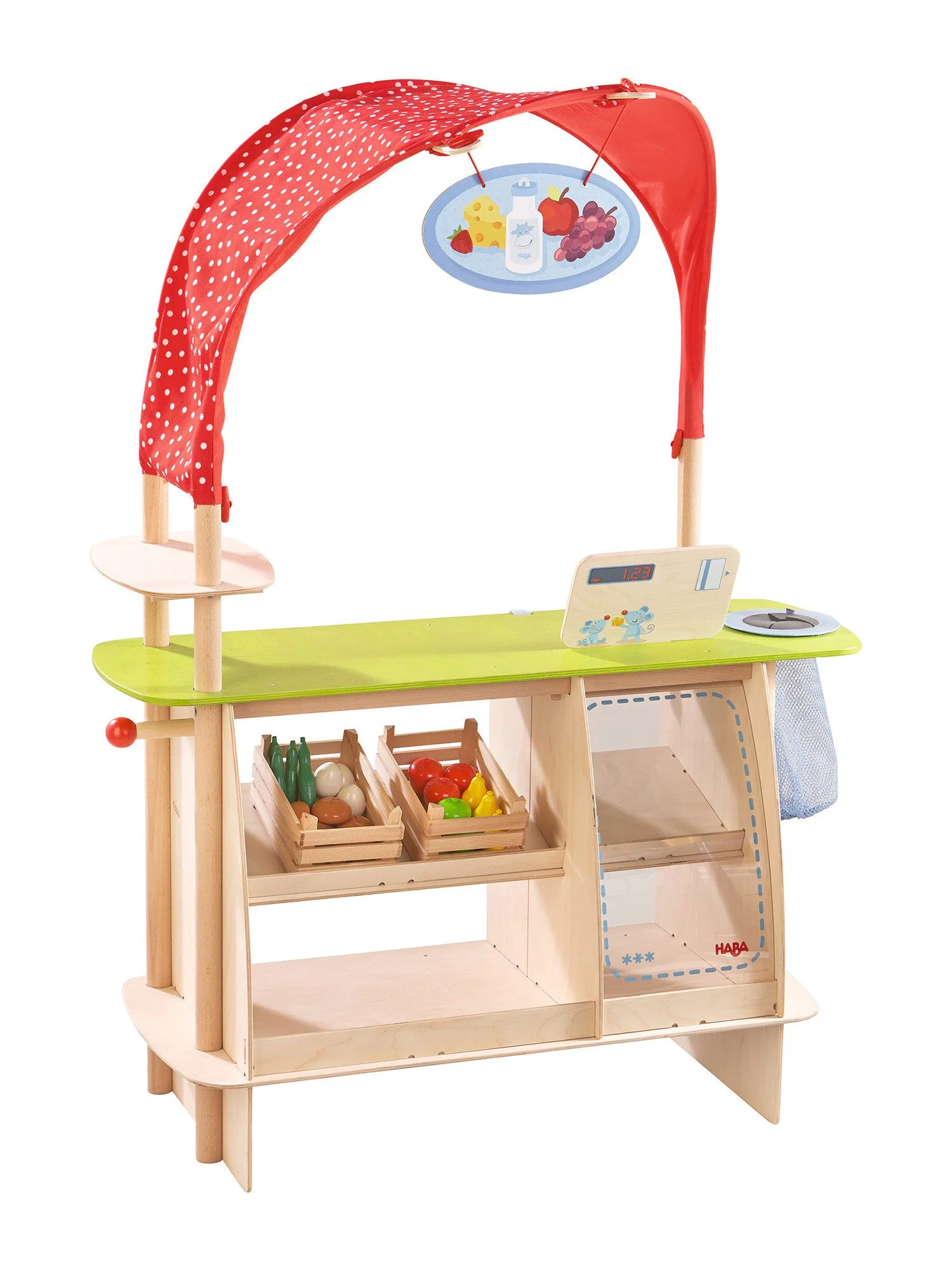 HABA Kaufladen „Einkaufsglück“ – Gemüseladen & Eiscafé in einem