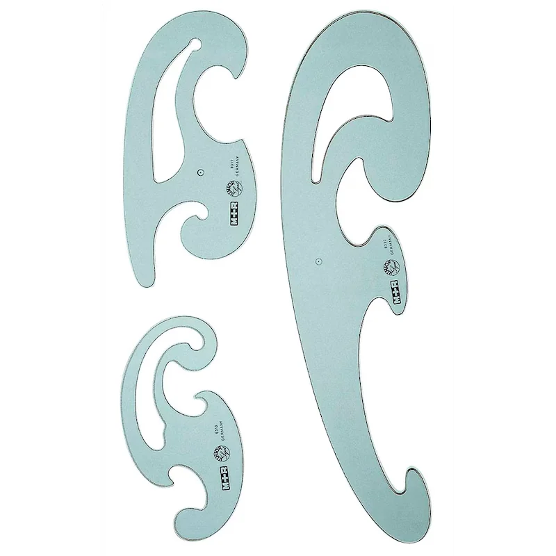 Burmesterkurven-Set, transparent – 3-teilig